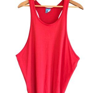 Racerback Tank Top Swimsuit Coverup Freestyle Solid Red Size XL